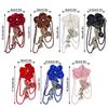 Hand Sewn Crystal Tassel Cloth Handmade Flower Fashion Trimming Fabric Flower  Garment Decoration