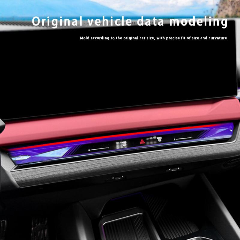 ABS Carbon Fiber Car Center Control Navigation Screen Lower Trim Strip Decorative Panel Cover For BMW 5 Series G60 2024-2025