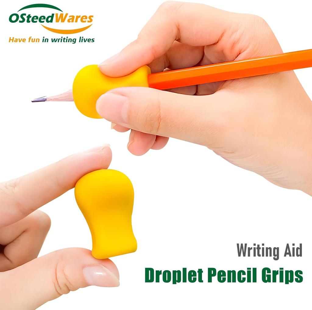 20-Piece water drop silicone pen holder ten-color universal for adults and children ergonomic grip correction writing aid