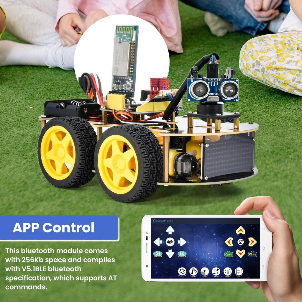 Keyestudio 4WD Multi BT Умный автомобиль для Arduino Комплект Робот Обновленная V2.0 С LED-дисплеем Stem EDU / Программирование Scratch DIY Робот-машина
