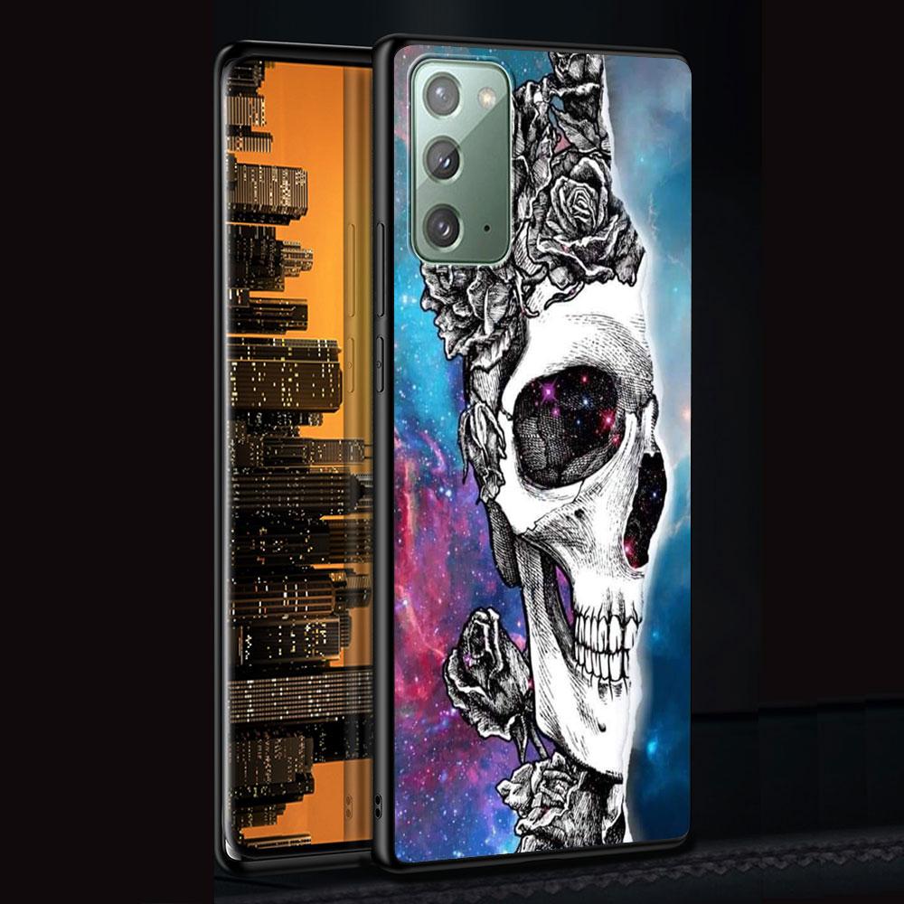 Чехол-бабочка в стиле ретро с черепом для Samsung Galaxy Note 20 Ultra 10 Lite 9 8 A53 A52 S23 S22 S21 S20 Plus, силиконовый черный чехол для телефона
