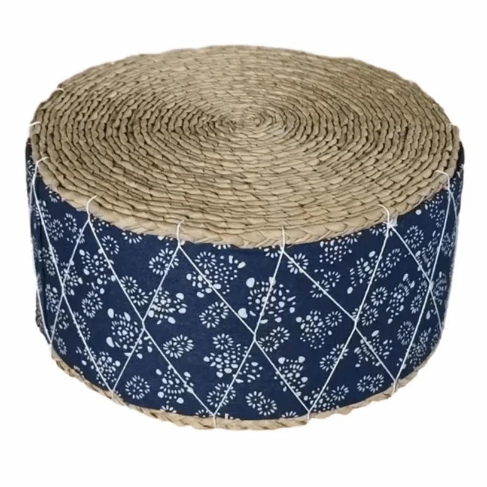 Hand-Woven Floor Cushion Portable Design Round Shape Zafu Cushion Natural Straw Durable Material Woven Stool Meditation Use
