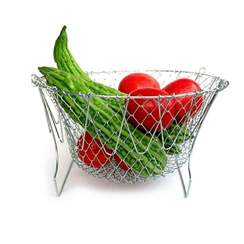 Корзины для приготовления пищи из нержавеющей стали, складная сковорода, кастрюли, посуда, дуршлаг для жарки, инструменты, кухонная кастрюля, сито, гаджеты