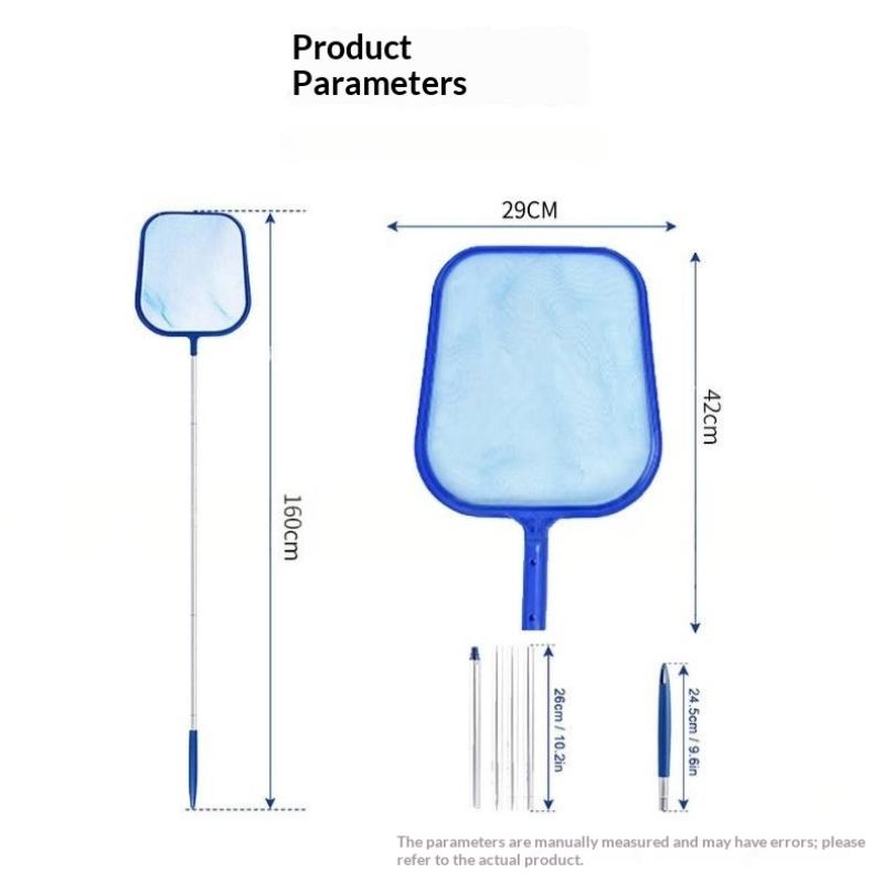 Swimming Pool Fine Mesh Leaf Skimmer 5 Section Adjustable Long Handle Net for Efficient Pool Pond Debris Leaf Cleaning