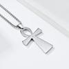 Catholic Jesus Cross Stainless Steel Pendant Necklace for Men Women Vintage Christian Prayer Jewelry