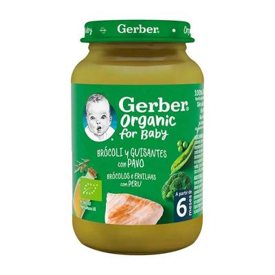 Органическое пюре Gerber Брокколи и Горох с Индейкой 190 г