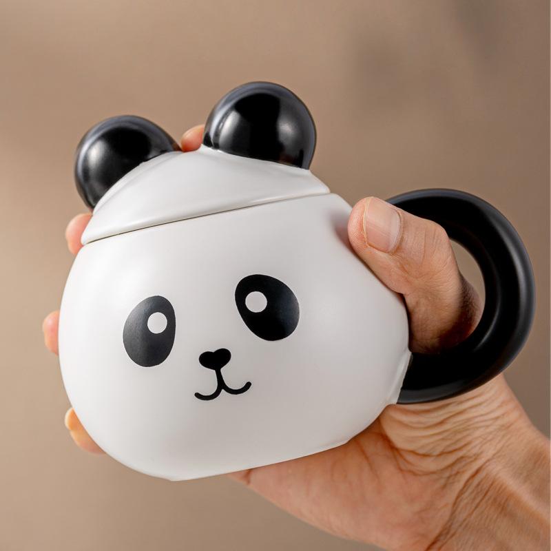Новая мультяшная кружка-медведь с крышкой, офисная керамическая чашка высокой ценности, кофейная чашка для дома, для пары