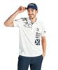 Munsingwear MG5SHS25M Short Sleeve Collared Shirt with Graphic WH00 Men's Print, Moisture-Wicking, Quick-Drying, Sunscreen, Golf, White,