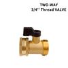 3/4" Brass Ball Valve Quick Connector - EU Thread Bidirectional Flow for Car Wash & Garden Hoses, Leakproof with Rubber Gaskets