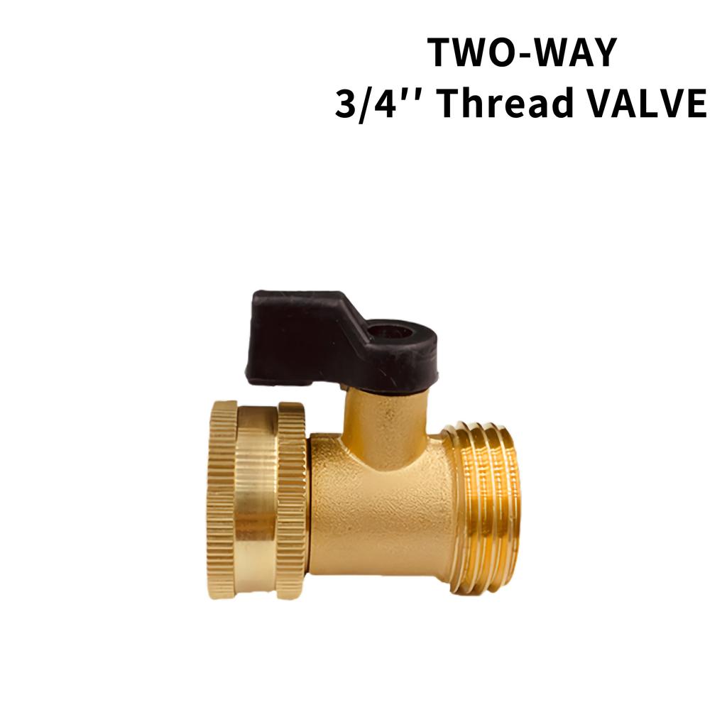 3/4" Brass Ball Valve Quick Connector - EU Thread Bidirectional Flow for Car Wash & Garden Hoses, Leakproof with Rubber Gaskets