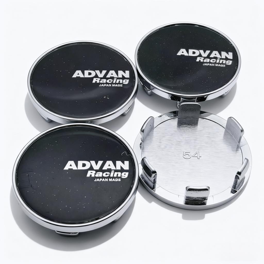 4pcs JDM Advan Racing Logo Emblem Badge Car Wheel Center Caps 54MM 49MM Wheels Hub Cap Rim Hubcaps Cover Replace Car Accessories