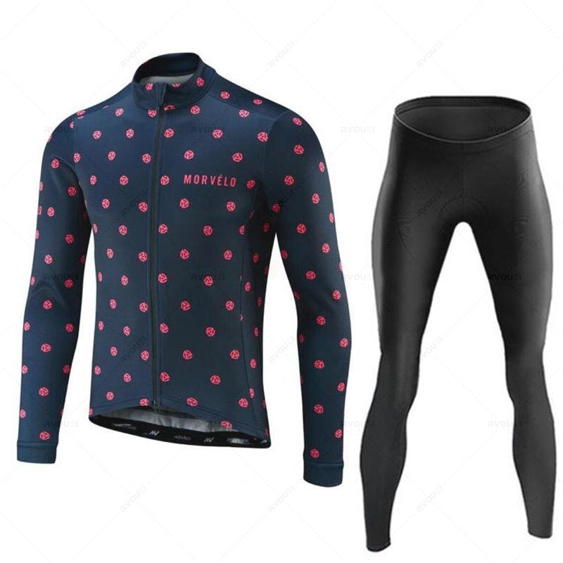 Азия 3XL (ЕС XXL)Morvelo Осенний Комплект Джерси Мужской С Длинным Рукавом Велосипедная Одежда Форма Майка Одежда Для Велоспорта Спортивные Велосипедные Велосипедные Штаны