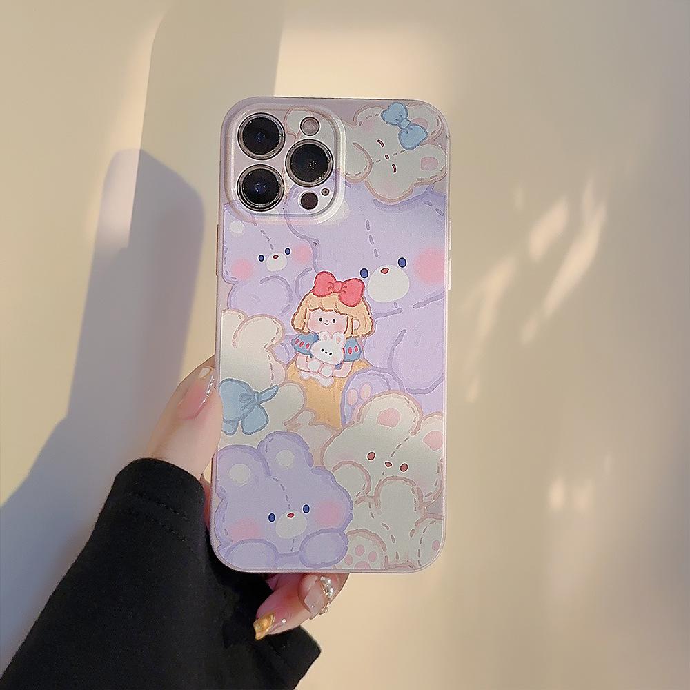 Чехол для телефона Apple для iPhone 17 Девушка 13 Силиконовый 12 для 15pro Max Цепочка 11 Ремешок