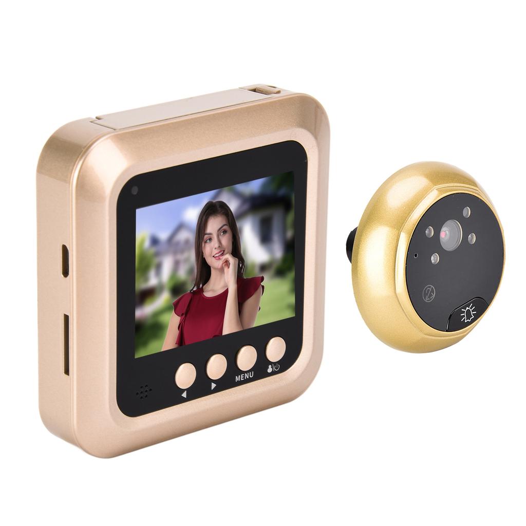 Главная Умный видеодомофон Цифровой дверной звонок 2.4-дюймовый TFT LCD экран Ночное видение 145 градусов Широкий угол 720P