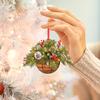 2PC Creative Christmas Wreath Hanging Basket Pendant Ornament Artificial Home Decoration Gift