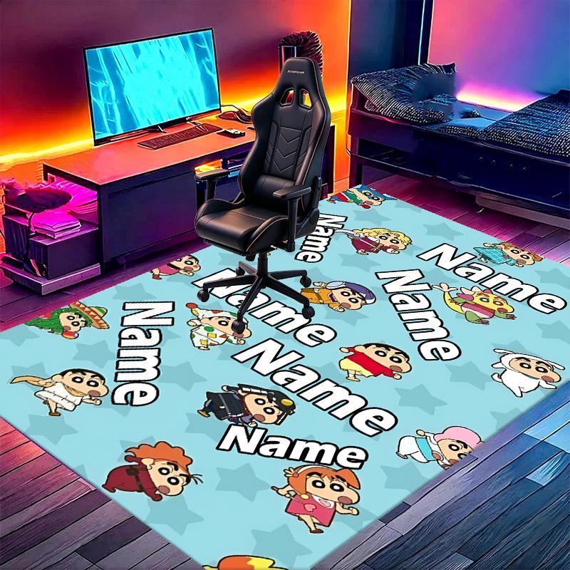 Custom Name Personalized Cartoon comics Print Carpet, Versatile Home Decor Rug, for Playroom, Apartment, Balcony, Entryway, Hallway Gift