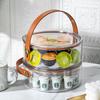 Portable Fruit Tray with Lid Snack Plate Creative Partition Dried Fruit Tray Dessert Candy Tray Fruit Tray Hand Basket Ice Bucket