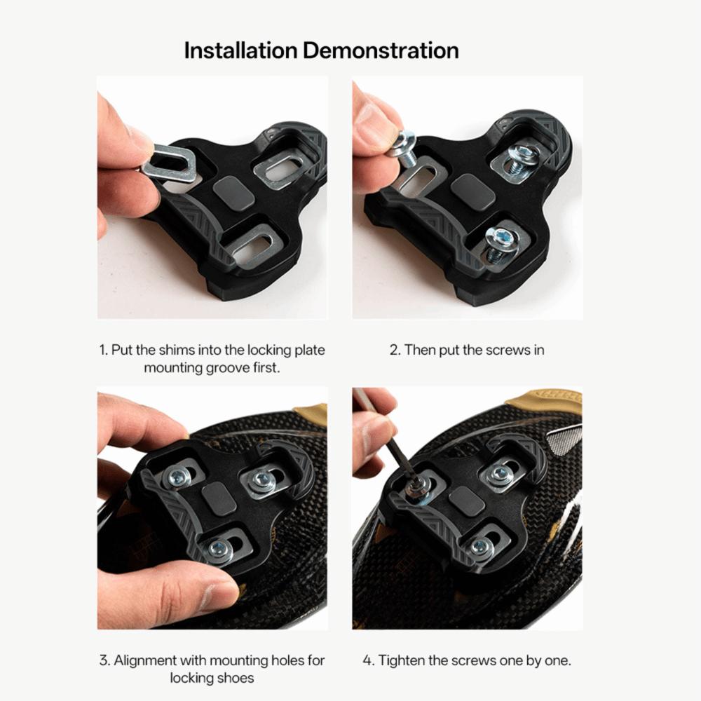 3-Hole Cycling Cleats Anti-Slip Bike Pedal Cleats for Look KEO Pedals Indoor Cycling Training