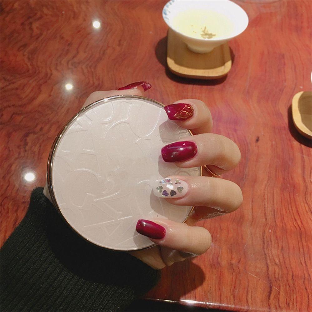 On Nails Artificial Full Cover Nail Tips Short Round/Square Head False Nails Wearable Fake Nails