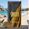 Boston Bruins Custom Beach Towel, Print Your Name Text Lightweight Absorbent Towel for Swimming Travel