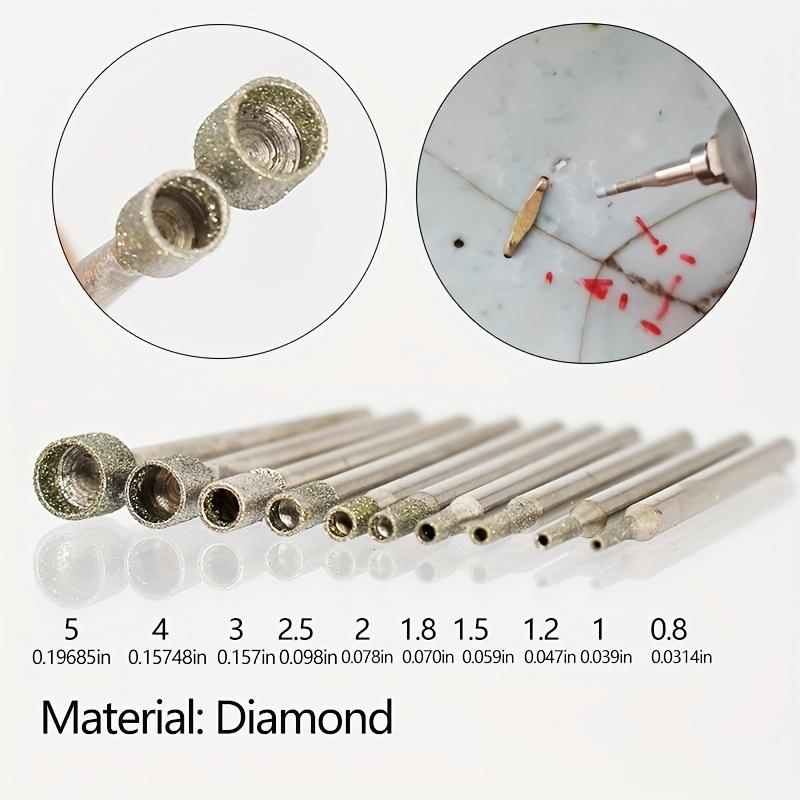 10 Pcs Diamond Abrasive Drill Bits for Jade Carving, Grinding Needles for Amber, Agate