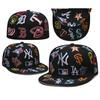 Full Closed Baseball Cap LA NY Embroidery Sports Team Men Women