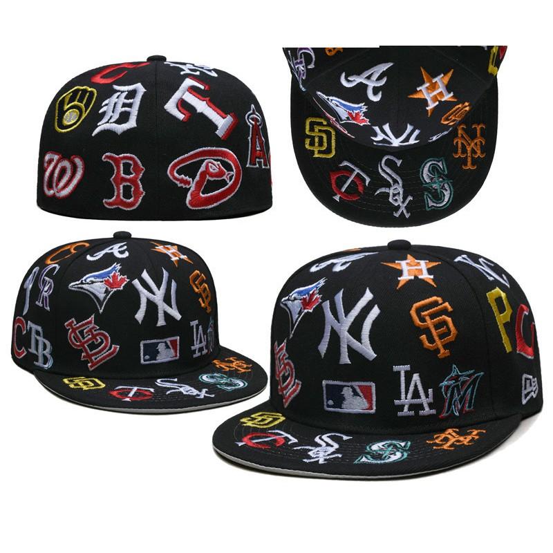 Full Closed Baseball Cap LA NY Embroidery Sports Team Men Women