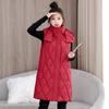 Down cotton vest women's vest autumn and winter new versatile hooded loose vest cotton vest women's coat women