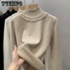 Autumn/Winter New Knitted Base Sweater with Thickened Velvet for Women