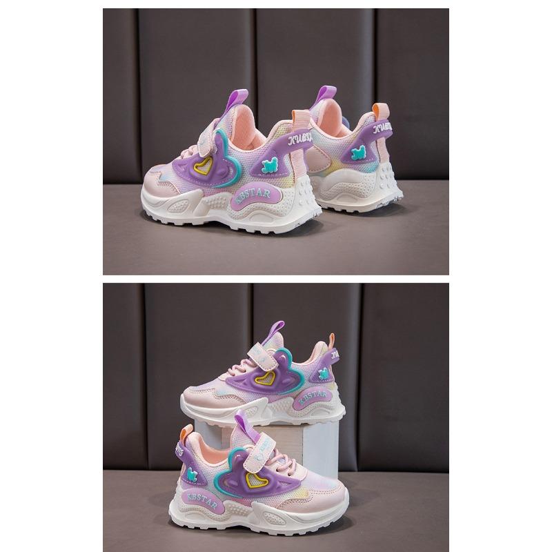 Спортивная обувь для девочек с двойной сеткой, весна и осень, новая удобная повседневная обувь для начальной школы, детская обувь, кроссовки с мягкой подошвой для детей