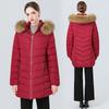 XL large size winter new cotton-padded clothes women's medium and long slim-fitting cotton-padded clothes large fur collar down cotton-padded jacket
