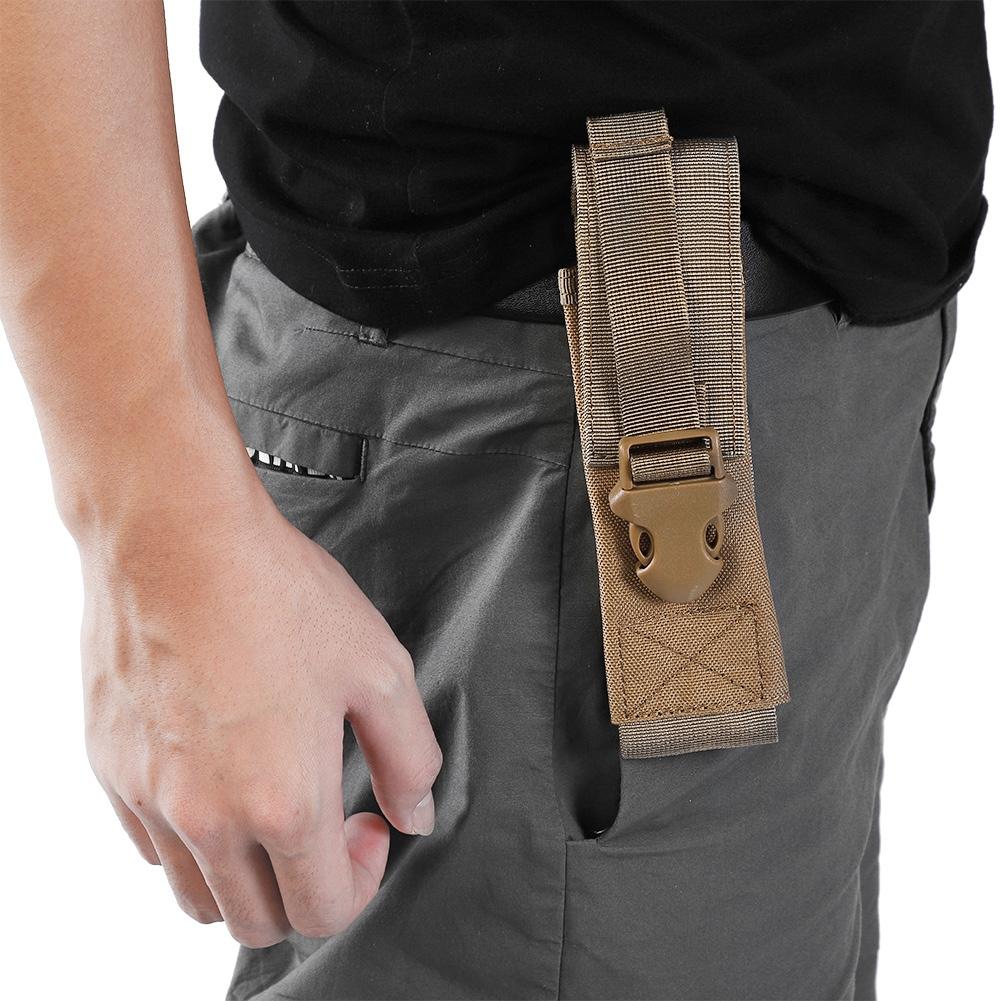 Portable Utility Outdoor Military Tactic Molle Belt Pouch Flashlight Storage Bag(Black)