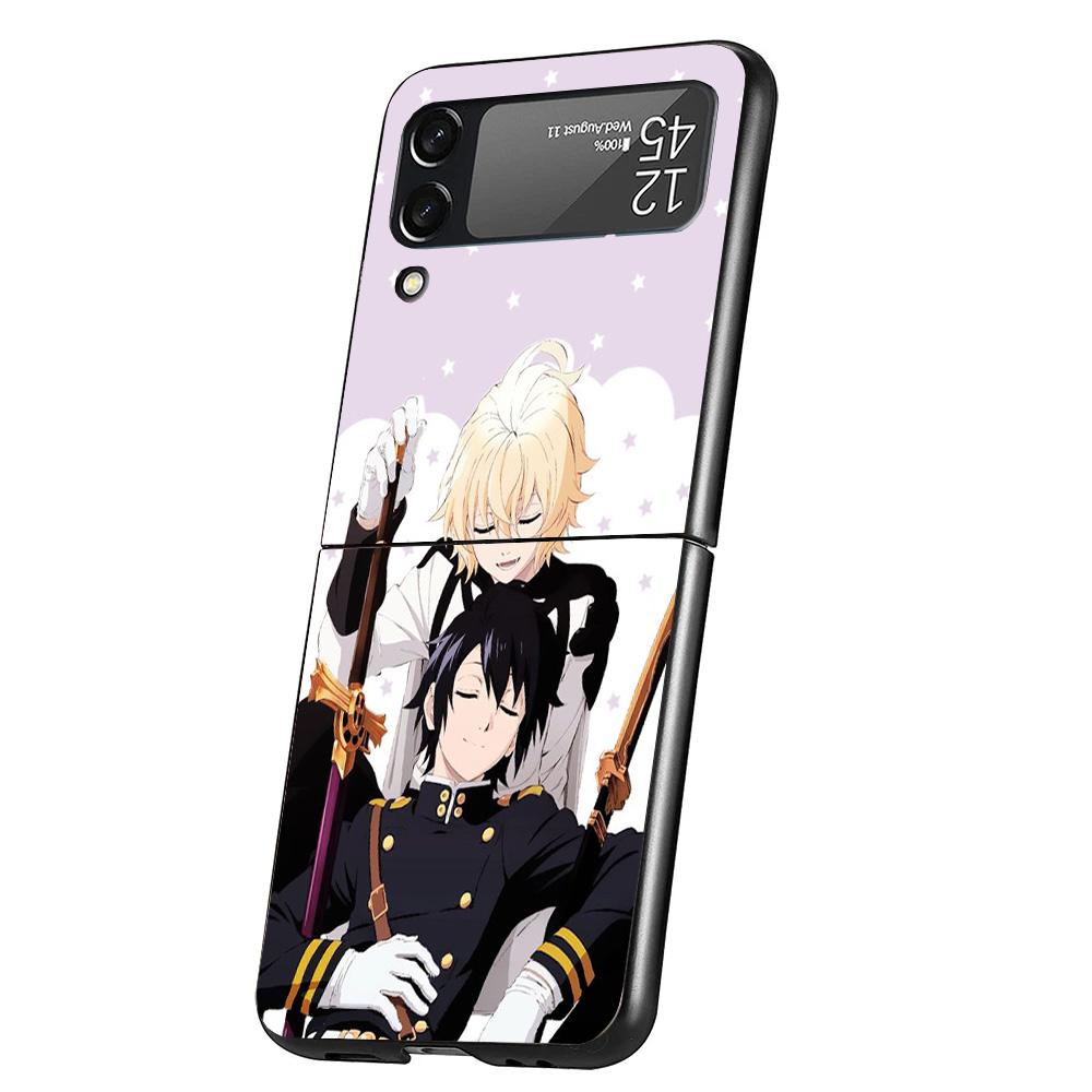 Seraph Of The End Case Phone Cover for Samsung Galaxy Z Flip 6 5 4 3 5G ZFlip6 ZFlip5 ZFlip4 ZFlip3 Black Hard Trend Fundas