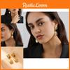 Trendy Irregular Geometric Gold Earrings Modern Minimalist Alloy Winter 2023