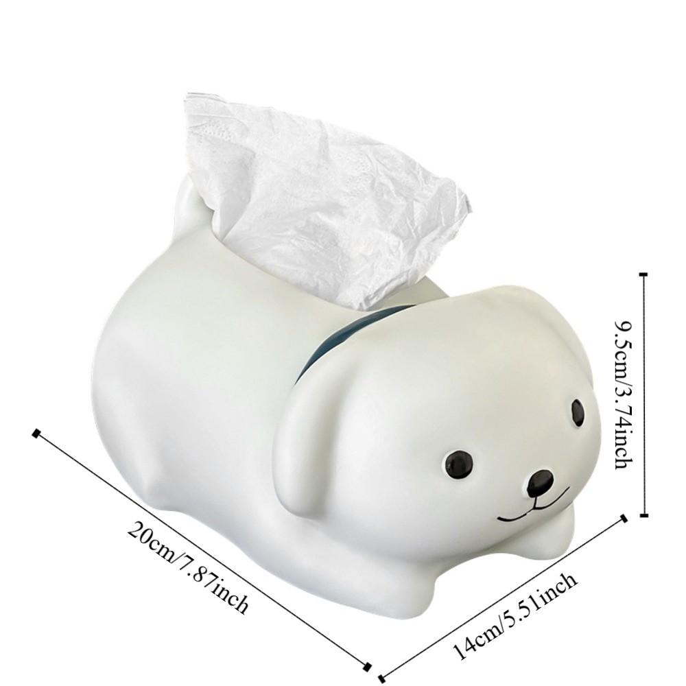 Anti Drop Little Dog Tissue Storage Box Figure Model Little White Dog Model Toy  Birthday Gift