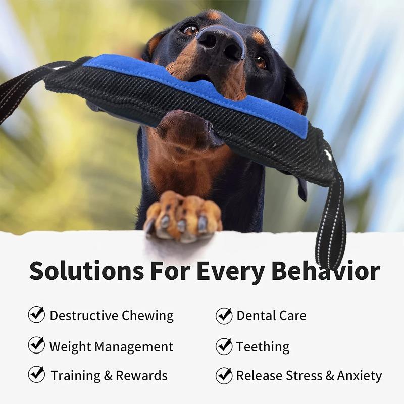 Dog training bite stick tear-resistant cloth spliced leather interactive tug-of-war pet toys outdoor dog training supplies