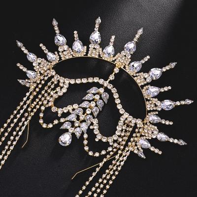 Заколка-ободок с кристаллами и кисточками, диадемы для женщин на свадьбу и вечерние вечеринки, удобный обруч для волос для официальных мероприятий