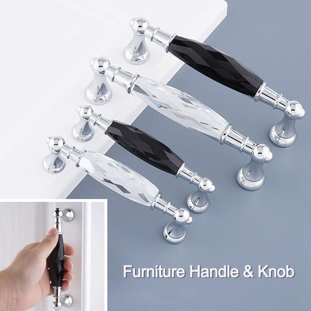 Furniture Hardware Cupboard Zinc Alloy Cabinet Pulls Wardrobe Handles Drawer Knobs Crystal Handle