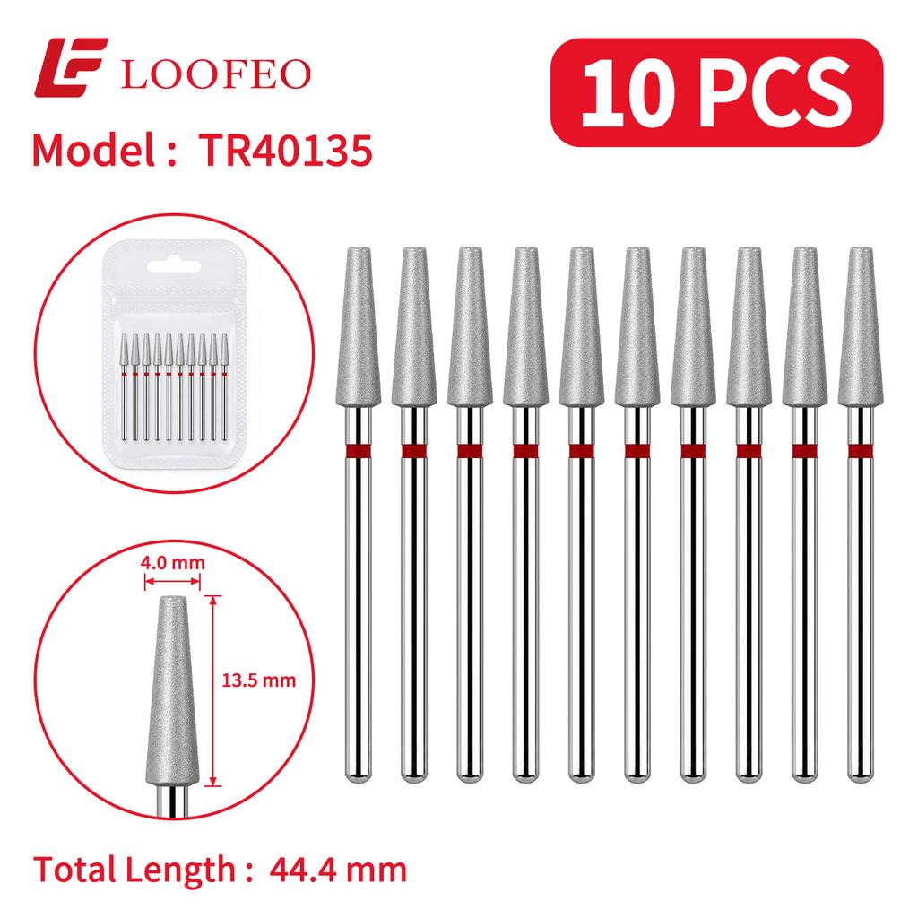 10PCS Trapezoid Diamond Nail Drill Bit Set Nail Milling Cutters for Nail Groove Cuticle Cleaning 2.3/4mm Nail File Bit Set Professional Manicure Tool