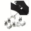 200 Pc Zipper Repair Kit #3 #5 #8, Silver and White Detachable Sliders, Stop Clips and Replacement Pulls for Coats Luggage Boxes