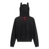 Unisex Streetwear Hooded Zip-Up Sweatshirt With Devil Graphic Print Oversized Loose Fit 180-250g Cotton Blend