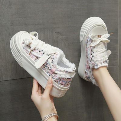 Модные женские туфли с кисточками на высокой платформе, летняя женская обувь из парусины, 2025, новые, дешевые, Y2k, модные тренды, распродажа, для повседневной носки, 39 In