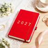 Блокнот с бумагой, устойчивой к чернилам, для офиса 2027, еженедельник на английском языке, формат A5, 320 страниц, с эластичной лентой, обложка из искусственной кожи, для ежедневного использования, с держателем для ручки