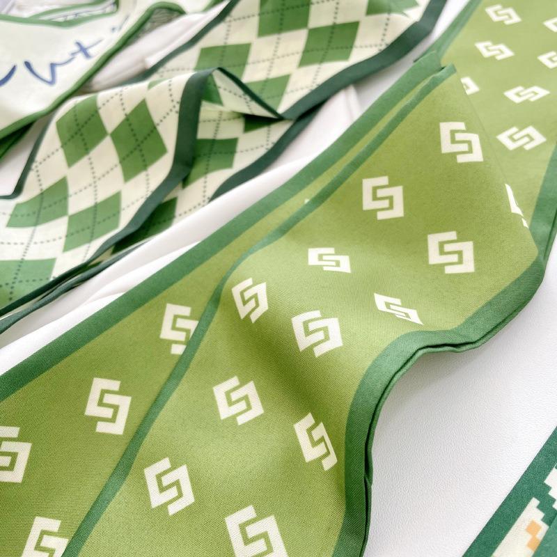 Long Silk Scarf, High-end New Versatile Hair Tie Streamer, Atmosphere Ribbon, Spring and Summer Decorative Scarf, Tied Bag Streamer