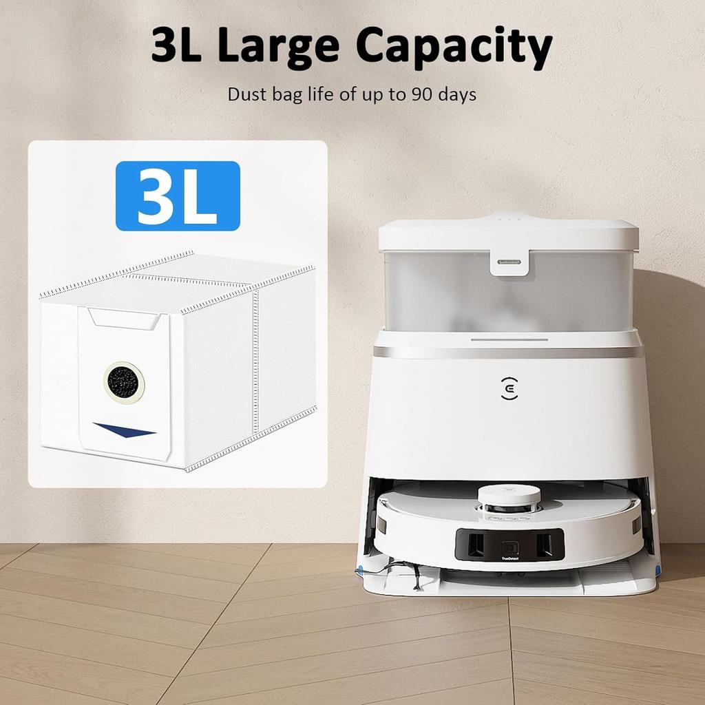 10 шт. Мешки для пылесоса, совместимые с Ecovacs Deebot T30 Omni/T30 Pro Omni, большая емкость 3 л