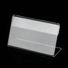 Mall L Shape Acrylic Sign Display Holder Shelf Label Holder Price Card Tag Counter Top Stand