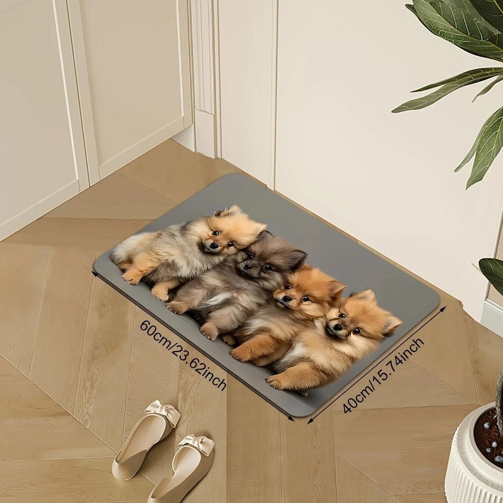 VIKAMA Realistic Dachshund Dog Doormat Non Slip Washable 3D Pet Print Floor Rug Cute Puppy Entrance Mat for Dog Lover Home Decor