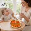 Stay Put Toddler Plate Silicone Suction for Toddlers, Cute Bear Detachable Divided Dinner Portable Food Tray Plate, Anti-slip Base Meal Prep