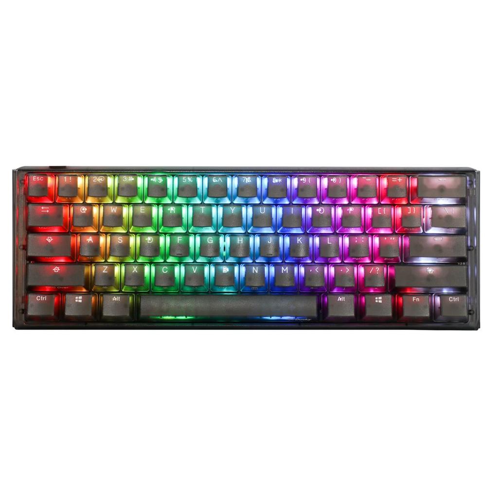 Ducky One 3 Mini Aura Clear Black 60% Игровая механическая клавиатура с возможностью горячей замены, RGB, с линейными переключателями Kailh Jellyfish
