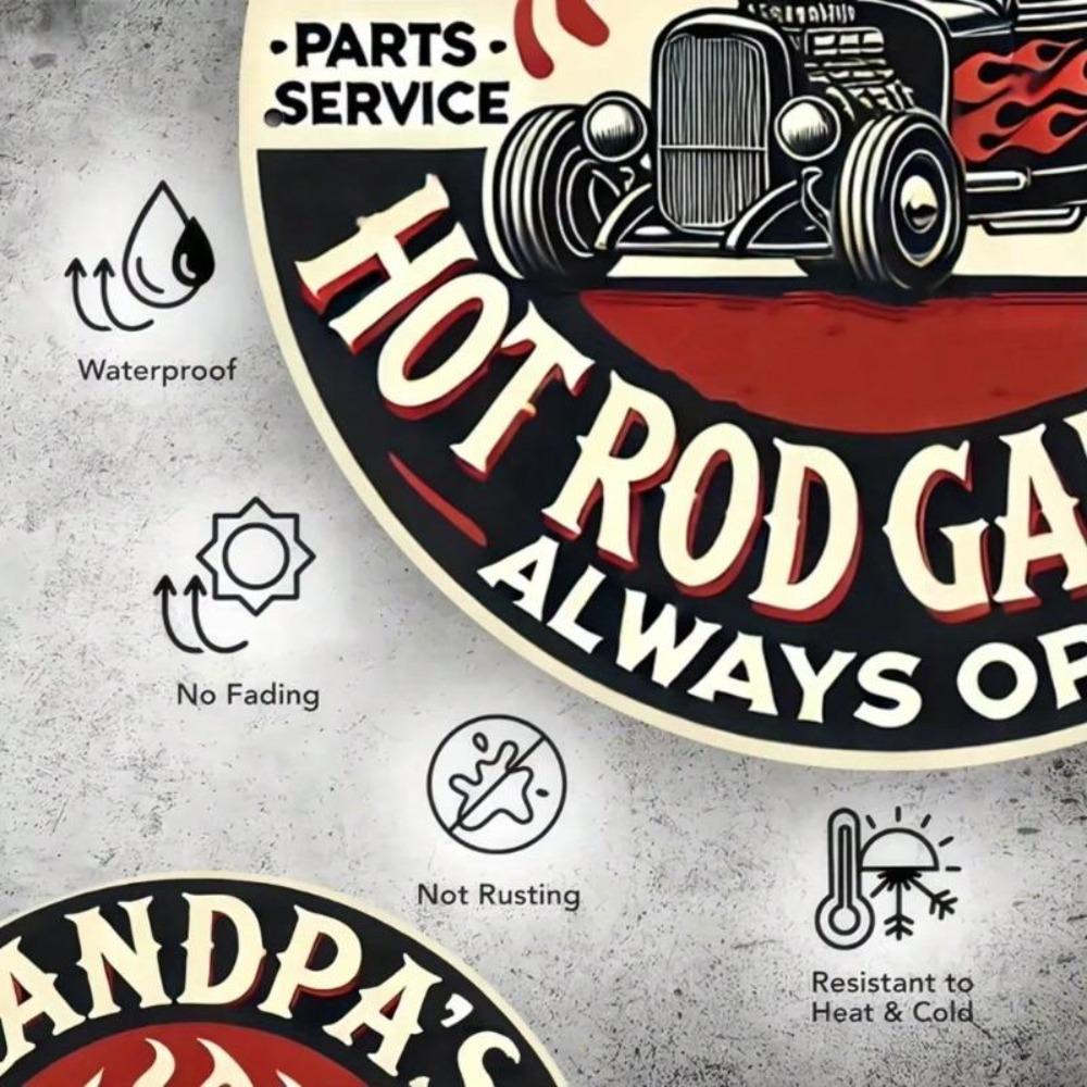 Металлическое настенное искусство 'Hot Rod' Винтажный декор для гаража Алюминиевая скульптура, устойчивая к ржавчине